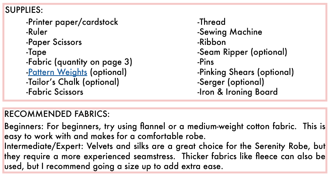 Serenity Robe Pattern